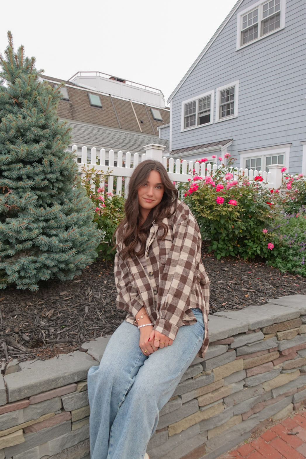 Miou Muse Mixed Color Flannel Shacket