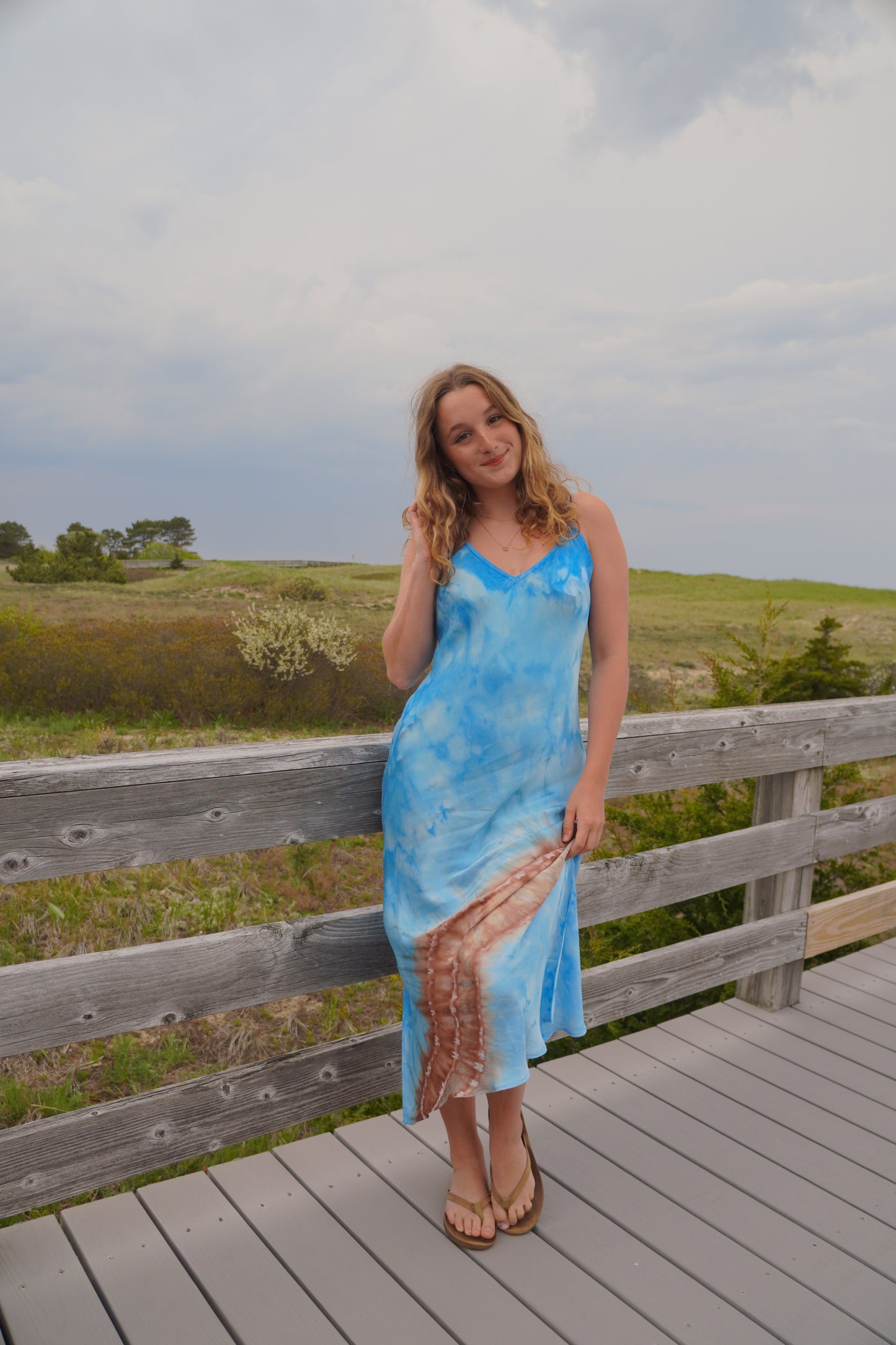 River + Sky Satin Bias Dress
