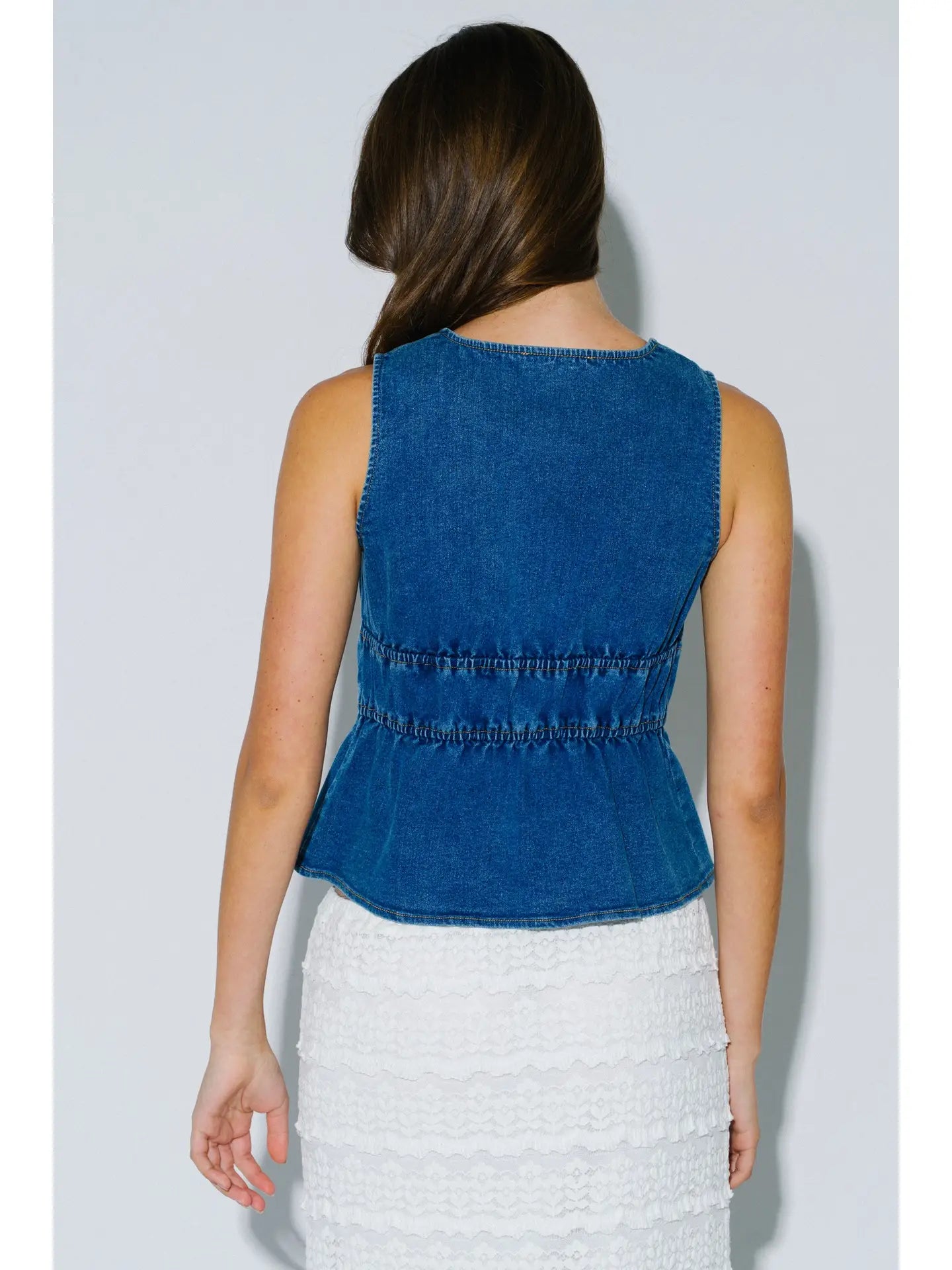 Annie Denim Tie Top