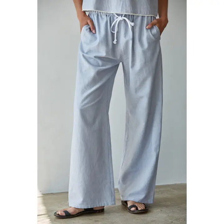 Penelope Pinstripe Linen Pants