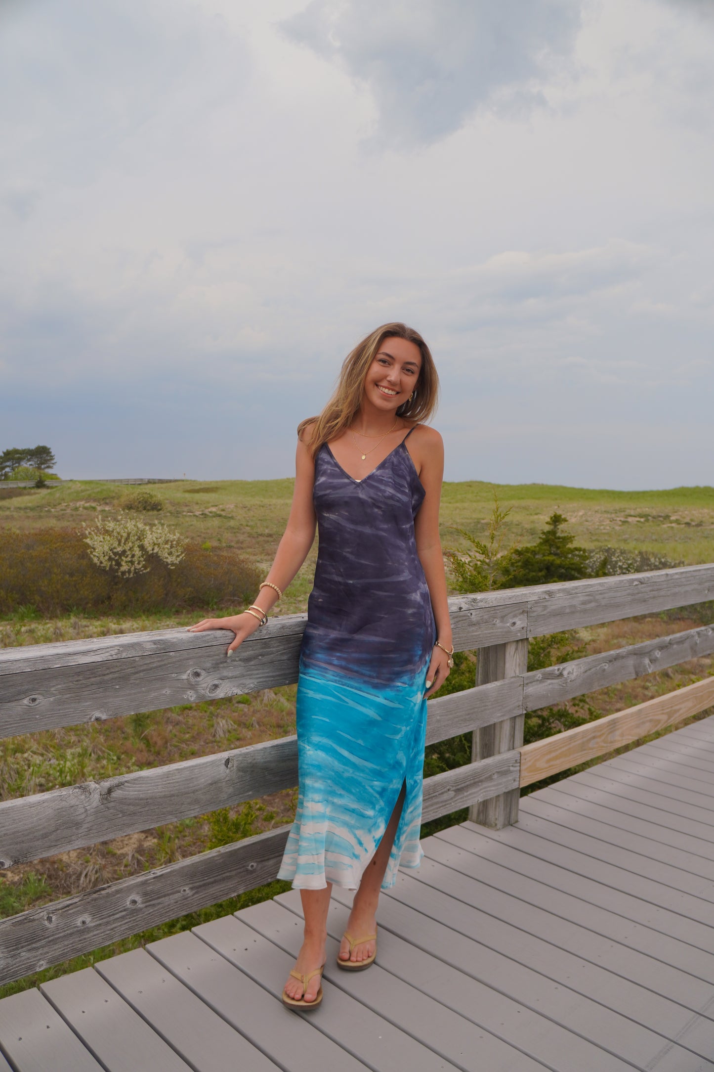 River + Sky Satin Bias Dress