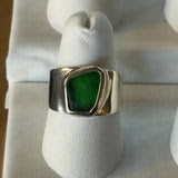 Salty Gem Silver Sea Glass Band