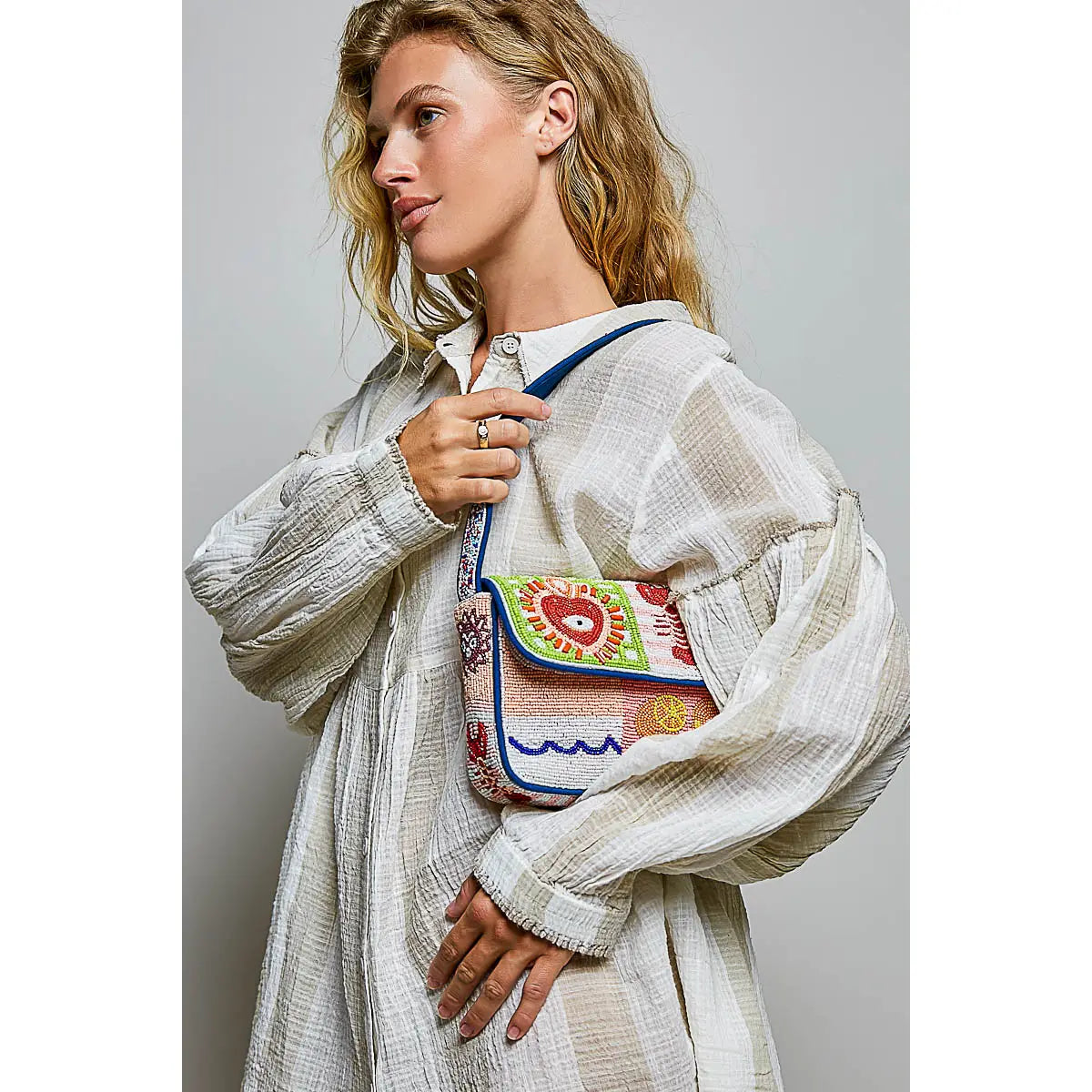 Handcrafted Multicolor Beaded Shoulder Bag