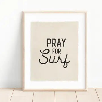 Pray for Surf Distressed Canvas Banner