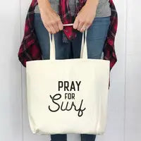 Pray for Surf Canvas Tote