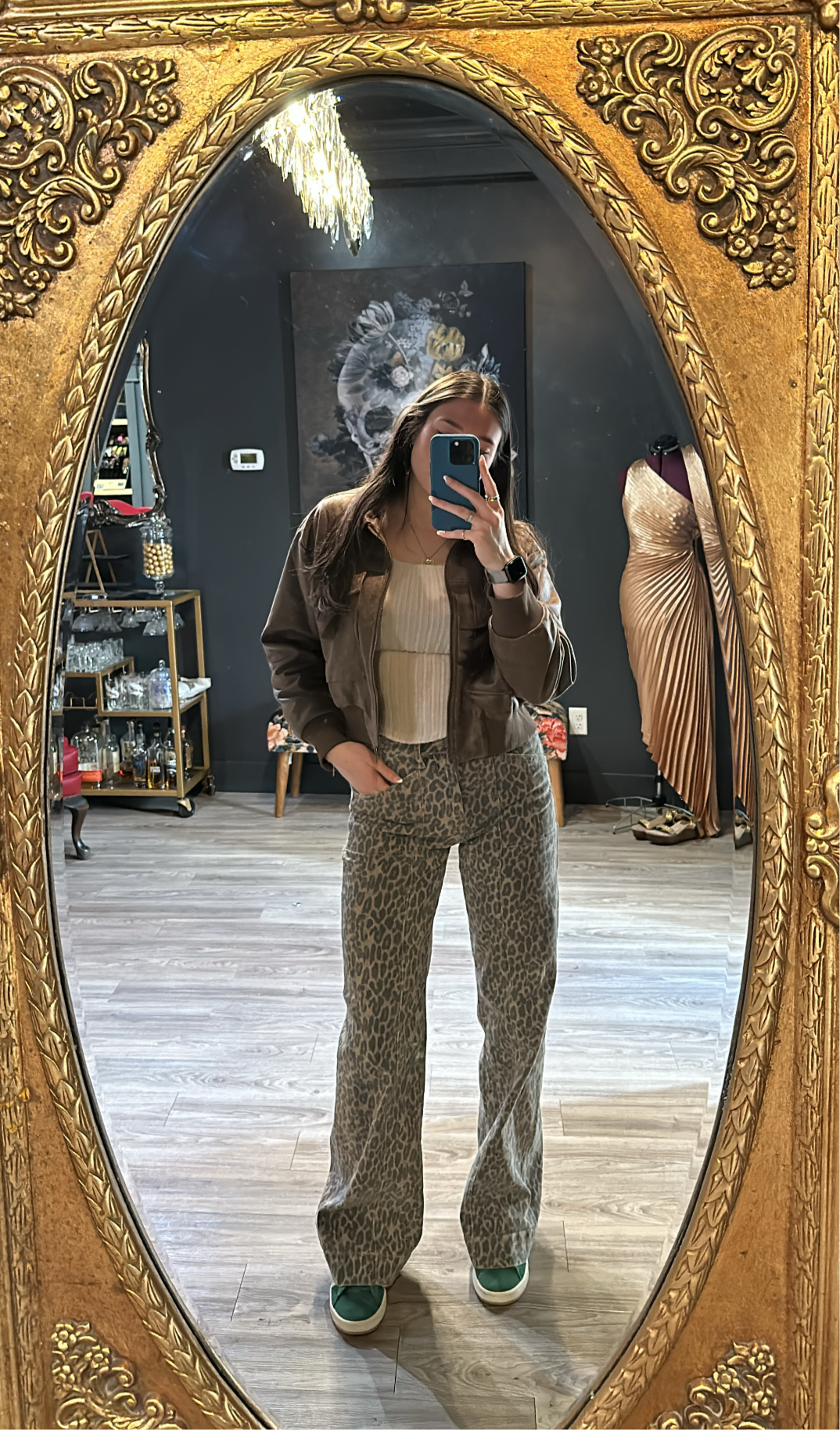 Hidden Seemed Cheetah Flare Jeans