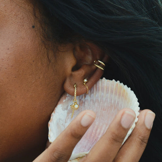 Salty Gem Pearl Chain Earrings