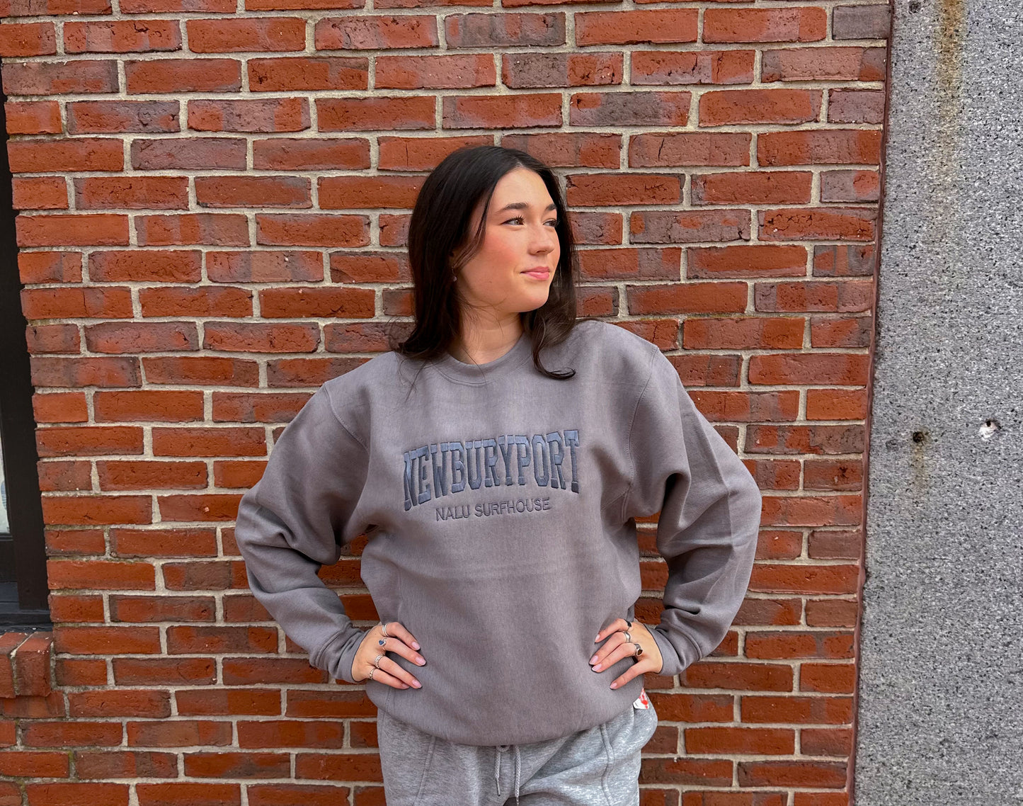 Newburyport/Nalu Surfhouse Charcoal Crewneck