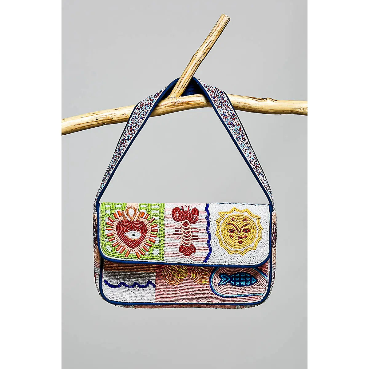 Handcrafted Multicolor Beaded Shoulder Bag