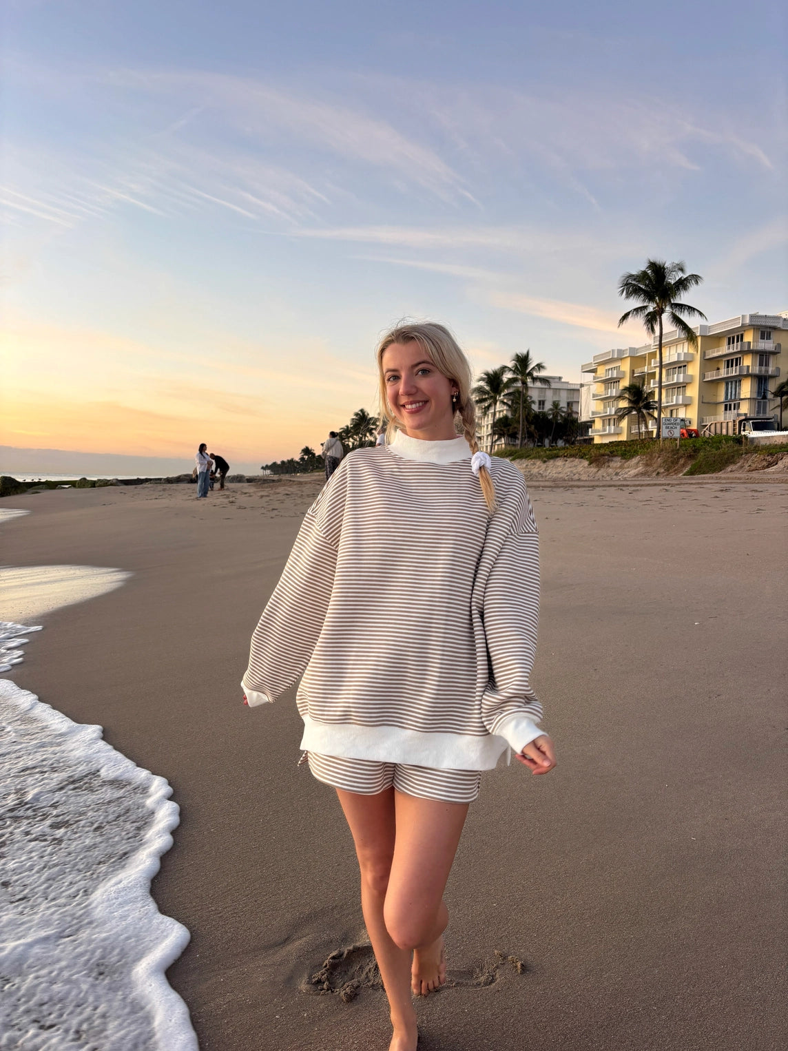 Sunkissed Coconut Striped Mockneck